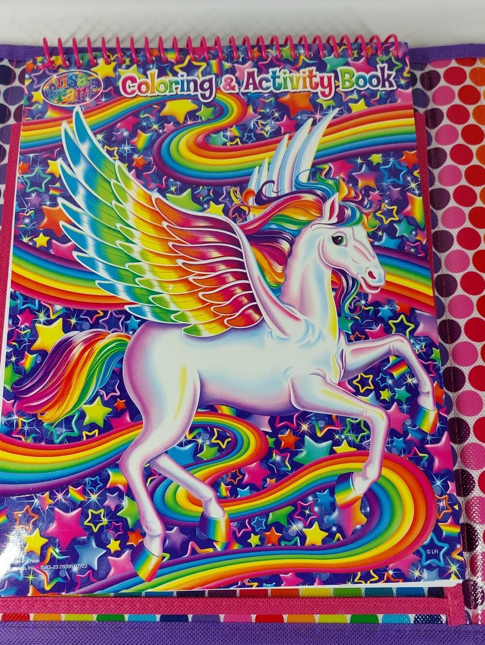 Lisa Frank LOT Used Tikanni Trifold Binder & 2 New Color Activity Books